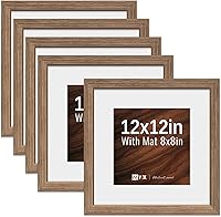 Vista 77 de VCK Paquete de 2 portarretratos de 8 x 10 pulgadas, roble natural, madera de alta gama con vidrio templado, para fotos de 5 x 7 pulgadas