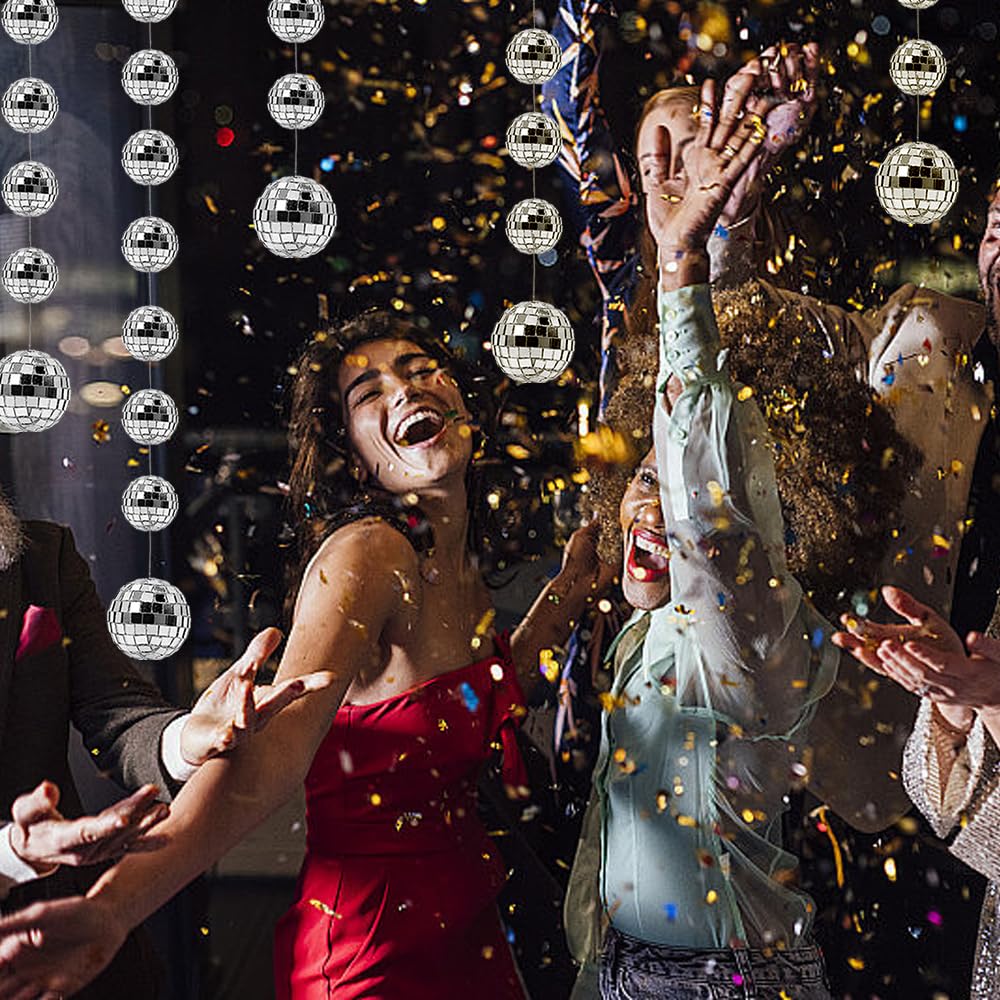 Palline Da Discoteca A Specchio - 40 Pezzi Appese, Per Feste E Decorazioni - Foto 8