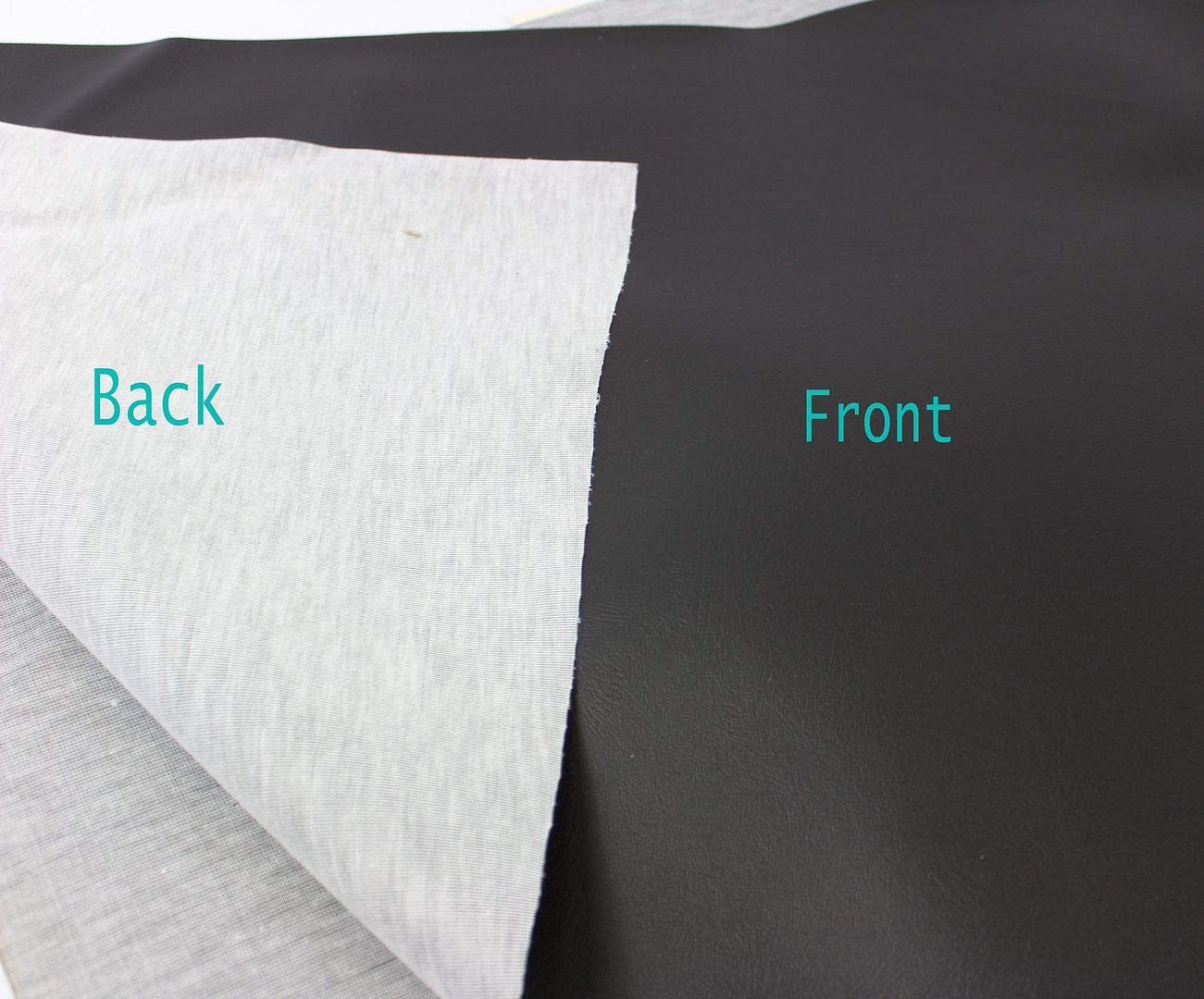 Mybecca Black Weatherproof Faux Leather Finish Marine Vinyl Fabric Half Yard (1.5 Foot x 54 Inch) Material Sheets for Upholstery Crafts, DIY Sewings, Sofa, Handbag,