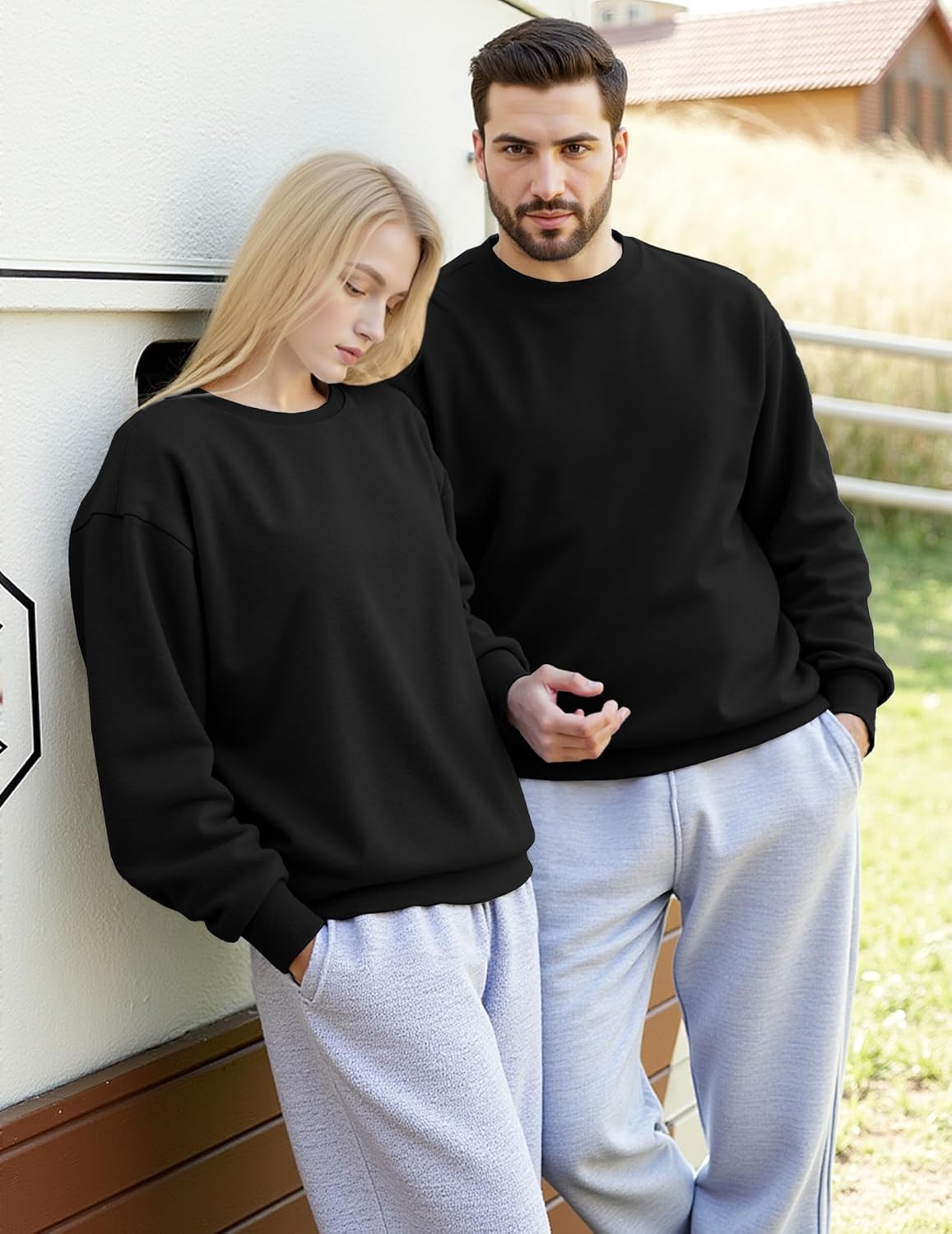 JMIERR Men's Casual Long Sleeves Crewneck Sweatshirts Cotton Pullover Sweatshirt for Men - Image 6