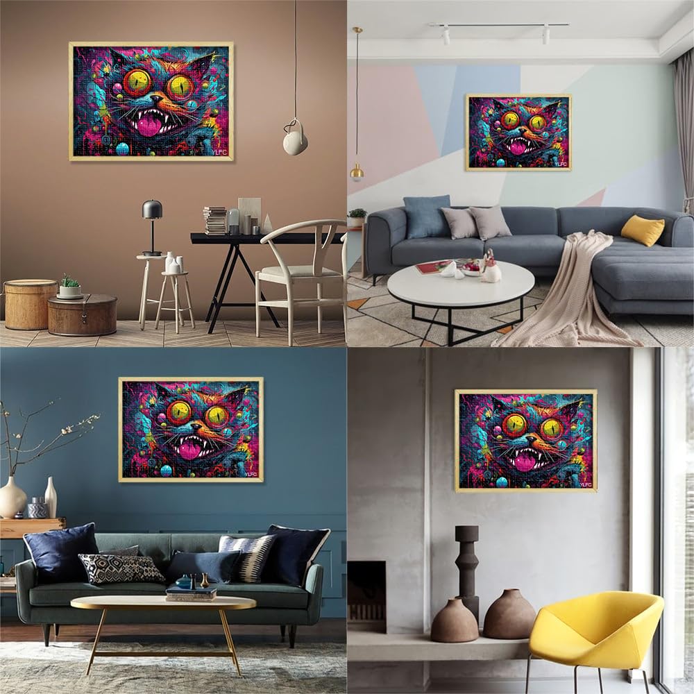 27.56" x 39.37" Rompecabezas para adultos, juego de gatos, juguetes para la familia, regalo para juegos, antiestrés, desafío difícil, 2000 piezas