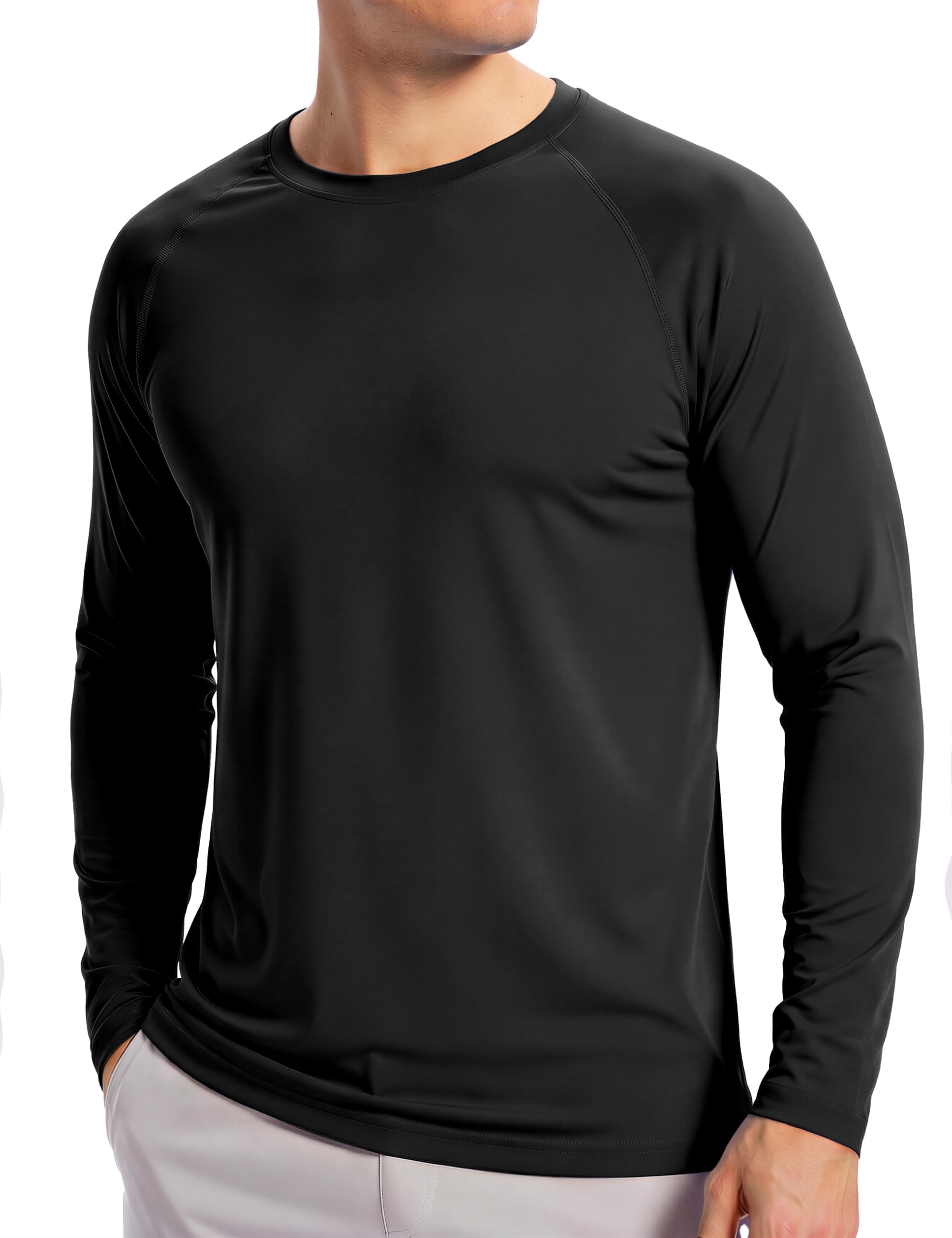 Men's Sun Protection Shirts UPF 50+ Long Sleeve Swim Shirts UV SPF Quick Dry Lightweight Rash Guard