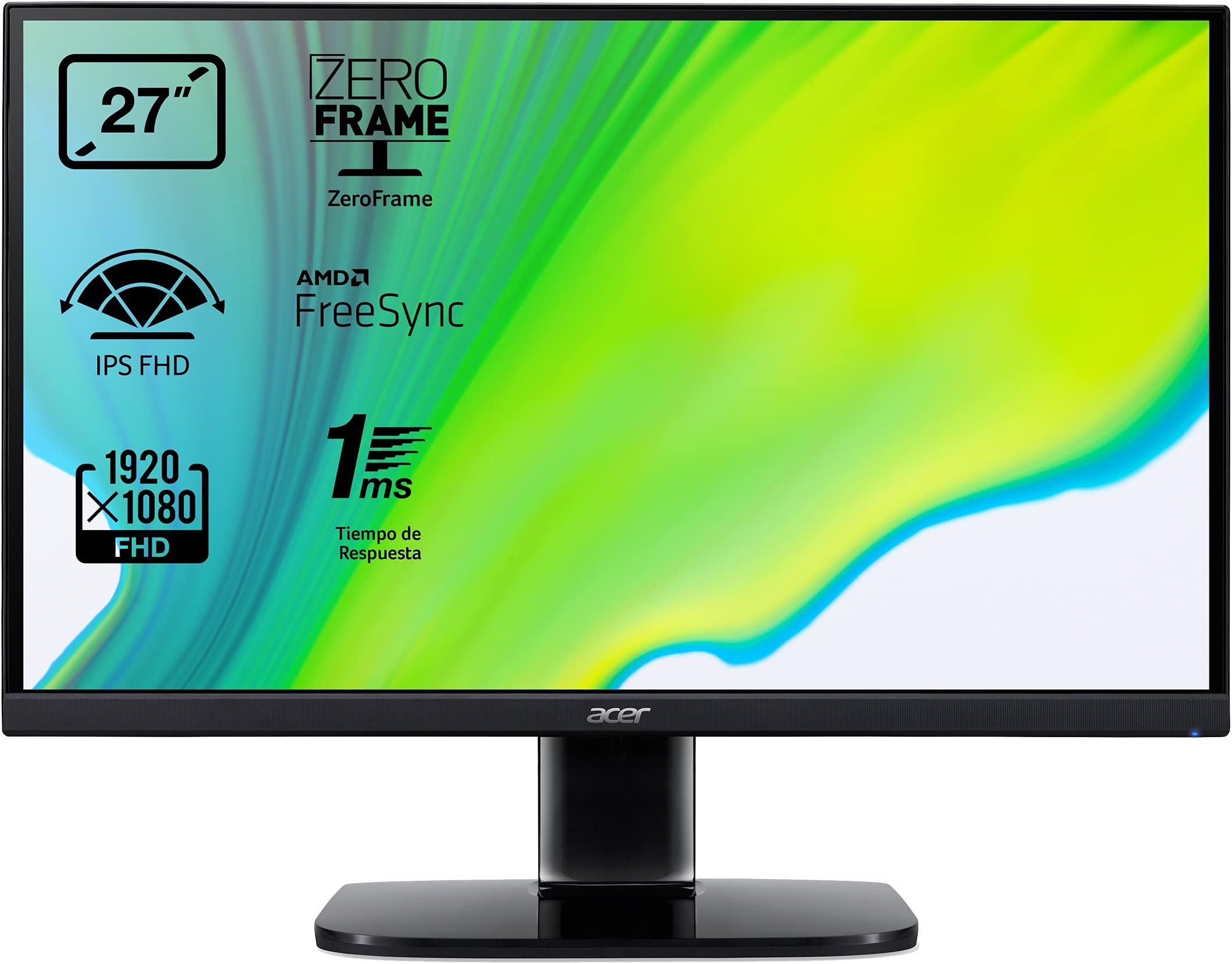 Acer KA272bi 27 Inch Full HD Monitor (IPS Panel, FreeSync, 75 Hz, 1 ms, HDMI, VGI, Black)