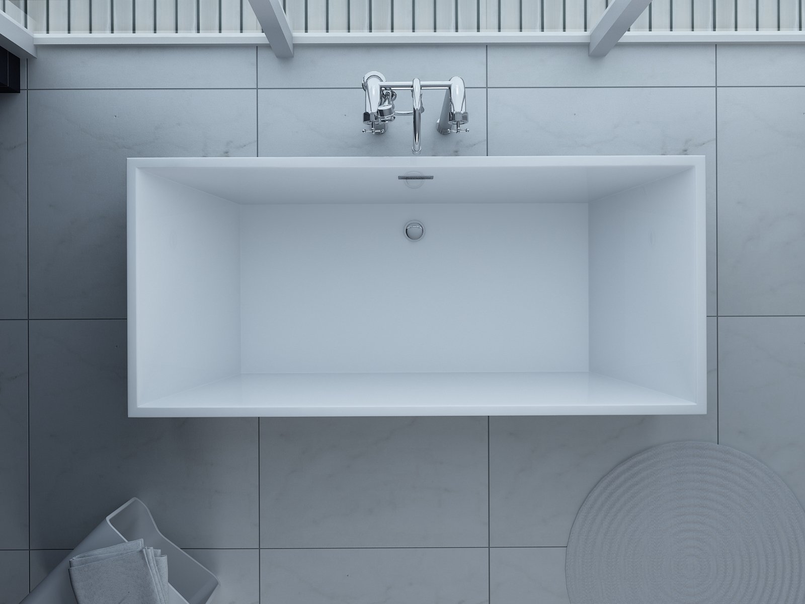 freistehende Badewanne 170x80 + Acrylwanne inkl. Ablauf und Überlauf (Whirlpool, Dusche, Badezimmer)