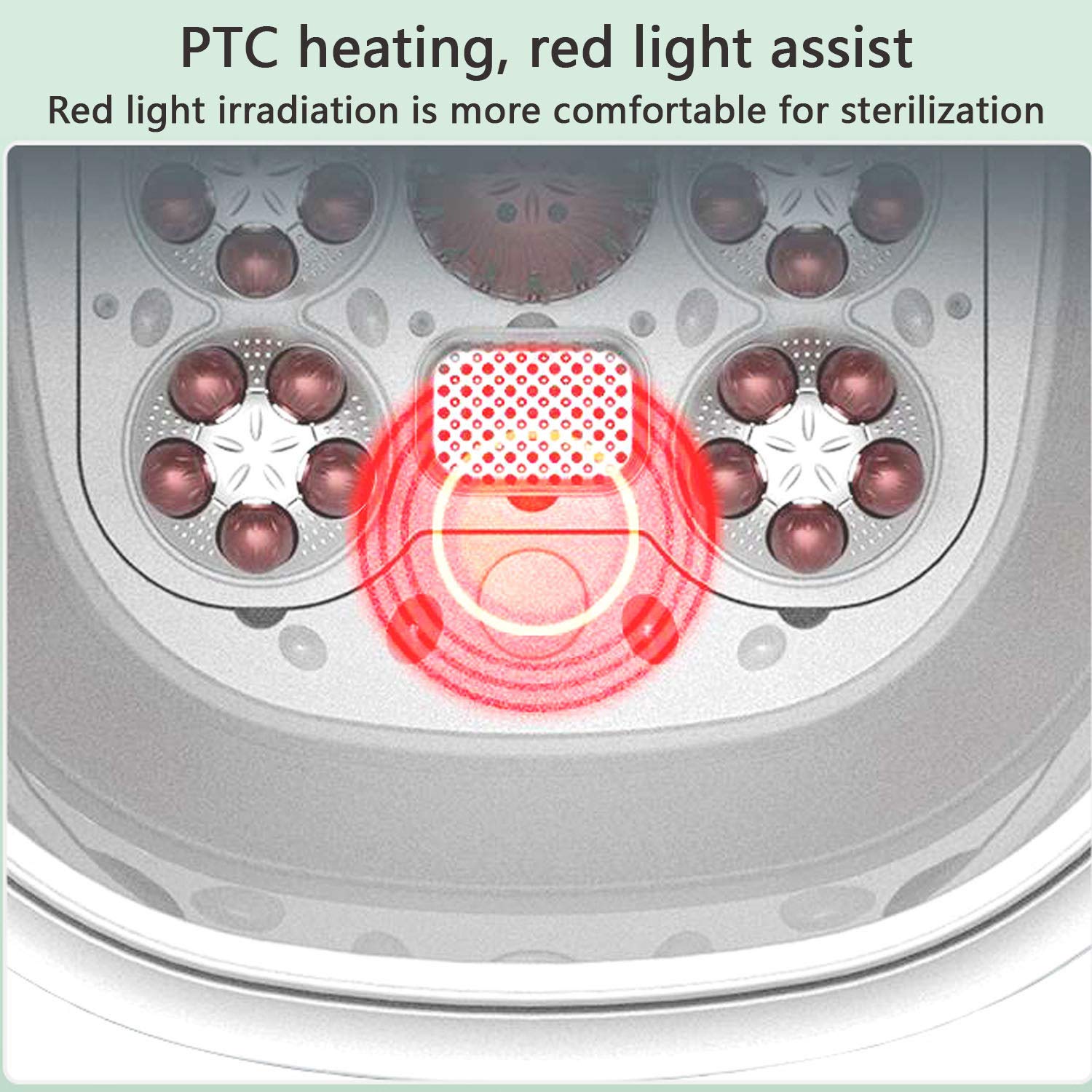 Masajeador Eléctrico para Baño de Spa para Pies, Pequeño Hogar Plegable, Calentamiento Automático Y Temperatura Constante, 38-45 ° Cuatro Nide Temperatura Ajustable, Fisioterapia con Luz Roja Y Burbuj