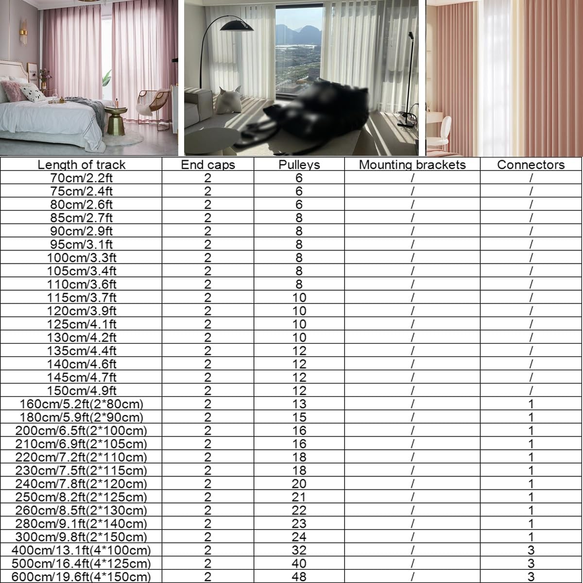 Riel de Techo Invisible Ultrafino para Cortinas, Sistema de riel Deslizante silencioso para Cortinas, Barra para Cortinas para divisores de ambientes, Sala de Estar, Dormitorio, f