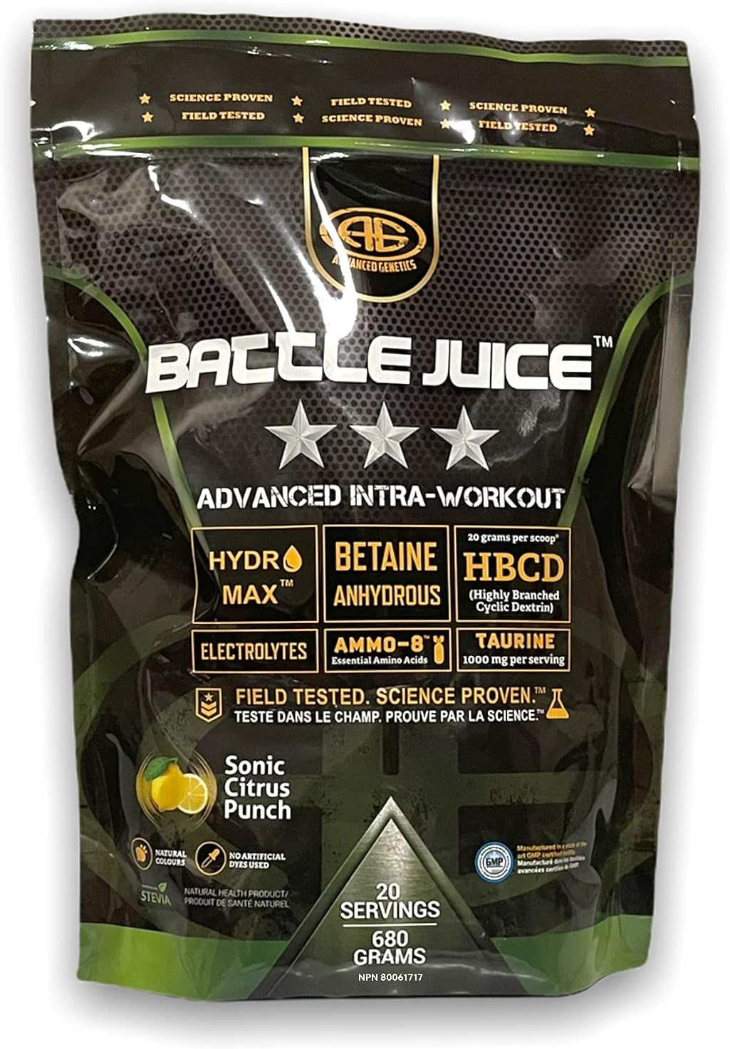 Battle Juice Intra-Workout w/EAAs (Essential Amino Acids) + Taurine, Betaine & Electrolytes – Increases Muscle Recovery & Maximize Growth – Sonic Citrus Punch (1.5 Lb)