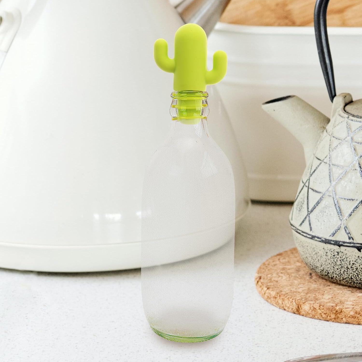 Cactus Silicone Wine Bottle Stopper, Airtight Reusable Red Wine Plug