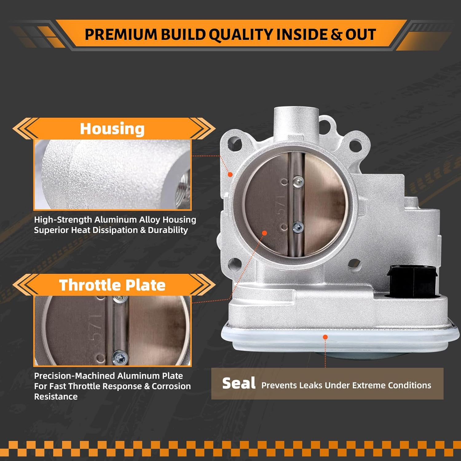 Electronic Throttle Body Compatible with 2011-2014 Chrysler 200 2.4L, 2008-2014 Dodge Avenger 2.4L, 2007-2012 Caliber - Replacement for 04891735AC 04891735AD