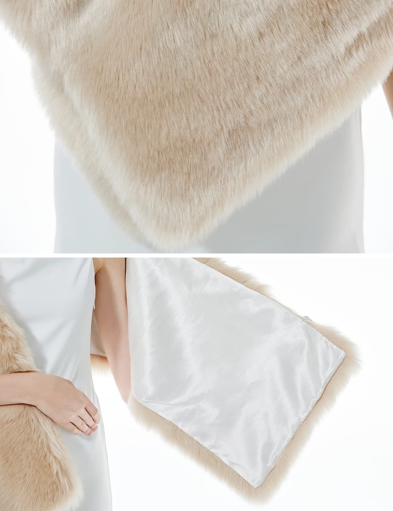 BEAUTELICATE coprispalle Stola Donna Pelliccia Sintetica Sciarpa Scialle Pelliccia Elegante per Sposa Damigella Matrimonio Invernale Cerimonia
