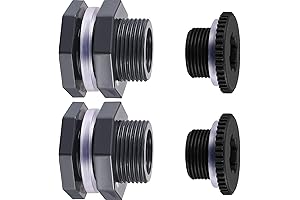 Outus 2-Piece PVC Bulkhead Fitting for Rain Barrels, Aquariums, and More (3/4...