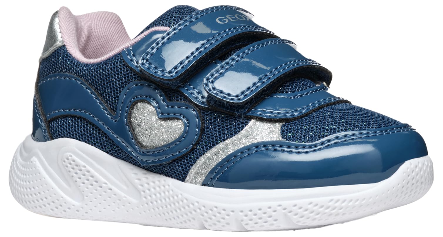 Geox B SPRINTYE Girl A, Baby - Mädchen Sneaker, Avio/Silver,