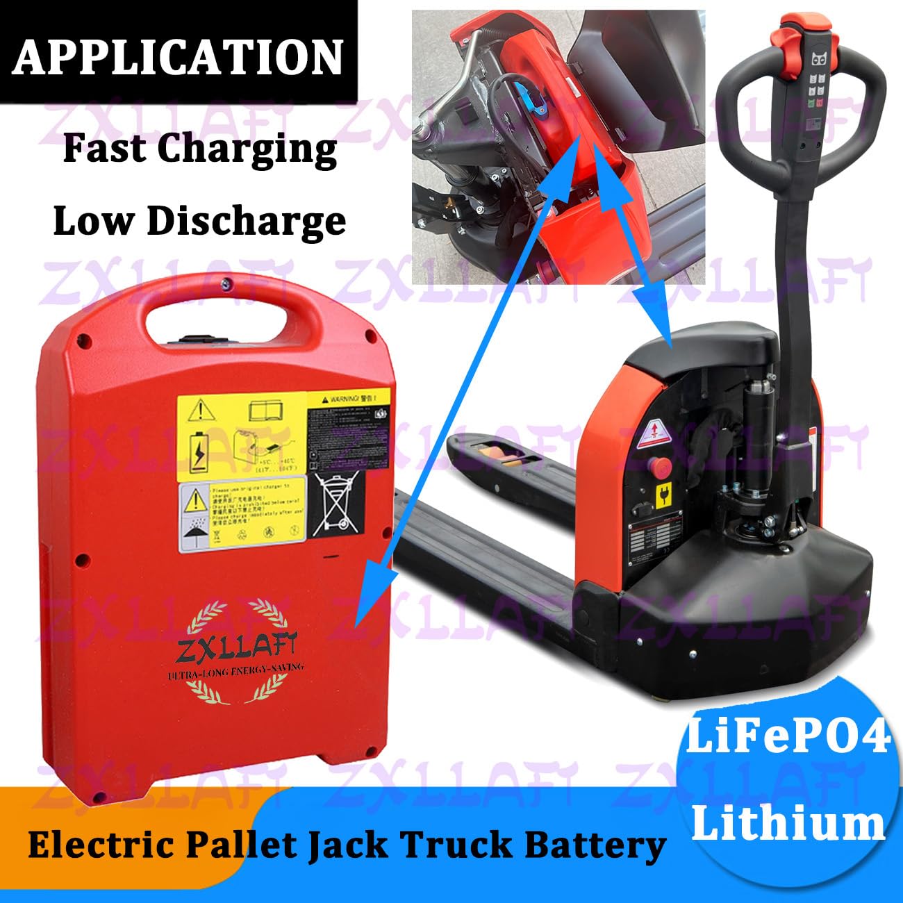 48 V 24 V Batteria transpallet Elettrico per CBD18/20J-LI3 | Batteria al litio per carrello elevatore elettrico CBD15J-LI3 Batterie ricaricabili LiFePO4 con caricatore e guscio ABS