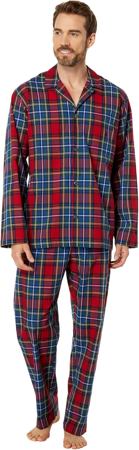 POLO RALPH LAUREN Men's Printed Woven Long Sleeve Pajama Set, P562F2, Bistro Plaid, L