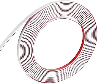 5m X 0.7cm White Molding Trim Peel and Stick, Flexible Molding Trim for Tile and Wall Edges Wall Ceiling Floor Cabinet Tile Edge Moulding Self-Adhesive Panel Moulding for Tiles and Walls Edges