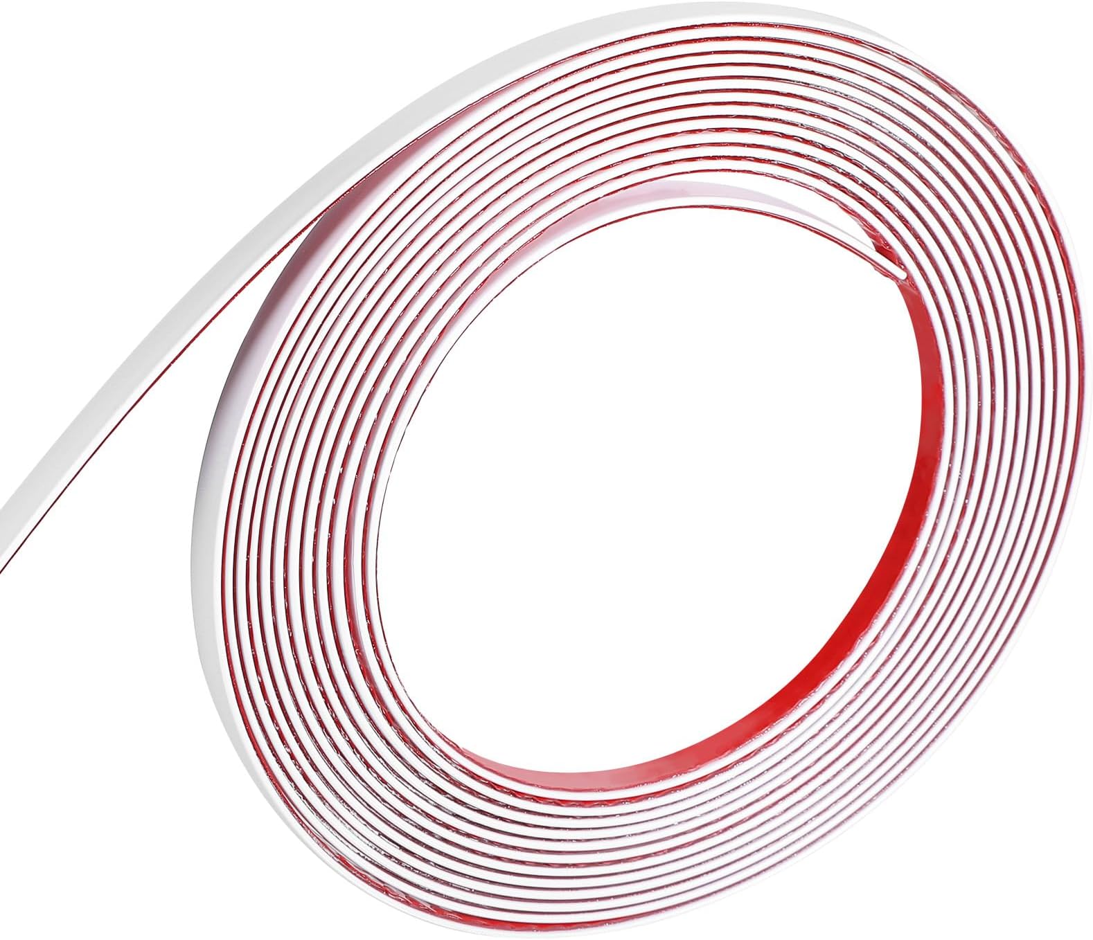 5m X 0.7cm White Molding Trim Peel and Stick, Flexible Molding Trim for Tile and Wall Edges Wall Ceiling Floor Cabinet Tile Edge Moulding Self-Adhesive Panel Moulding for Tiles and Walls Edges