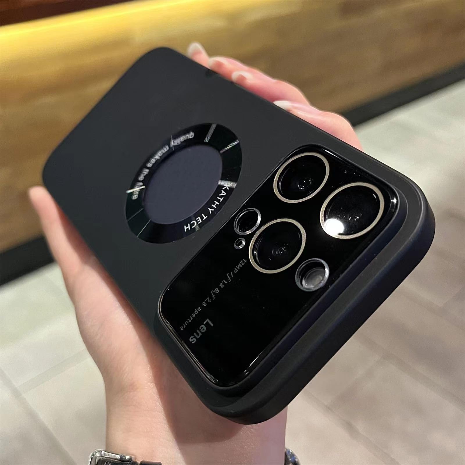 CAEZ Back Cover Case for iPhone 14 Pro with Anti-Scratch, Anti-Fingerprint, Protection, Pocket Friendly, Perfectly Aligned Magnet, and Sliding Cover for Camera Protection (Grey)