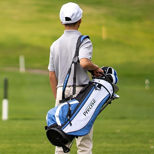 Miniatura 7 de Juego de palos de golf Precise X7 para niños – Juego junior de golf para niños y niñas con ejes de grafito ligeros, híbrido, putter y bolsa