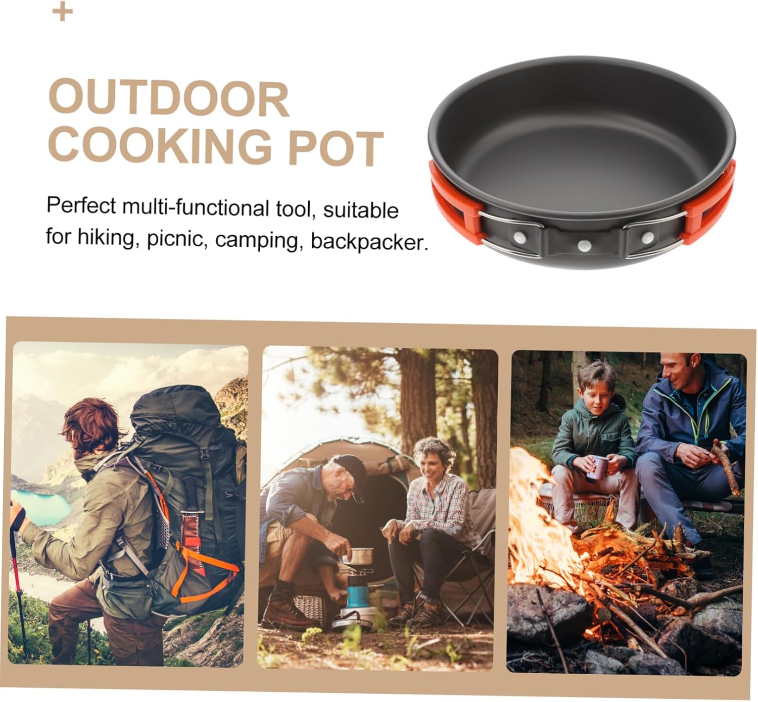 Sosoport Camping Frying Pan Stoves Pot Grills Portable Stove Cook Camping Kettle Camp Stove Saucepan Camping Gas