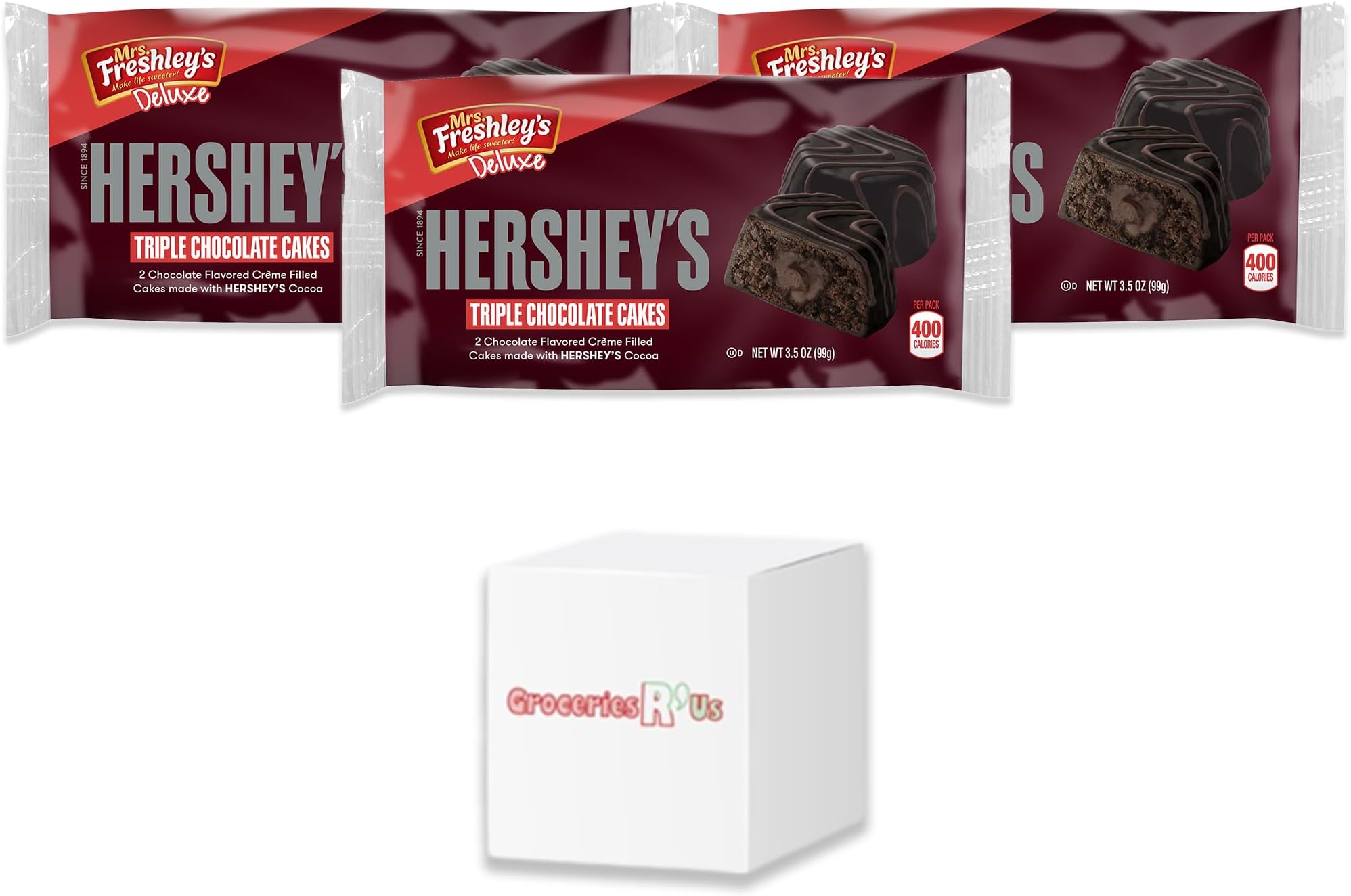 Mrs. Freshley's Deluxe Hershey Triple Chocolate Cake 3.5oz (99g) - Pack of 3 - US Import