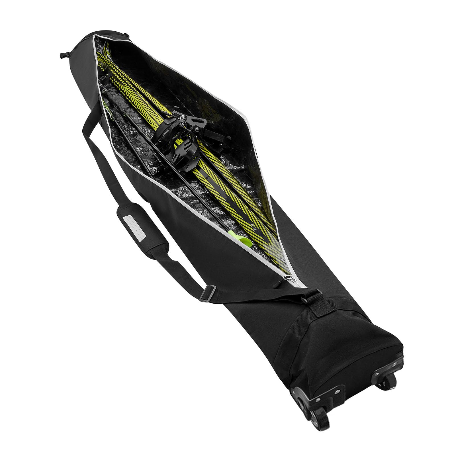 Demeras Wasserdicht Gepolsterte Snowboardtasche, Robuste Skitasche mit Rollen, Organisieren und Schützen Sie Ihre Ausrüstung, 600D Oxford-Material, Bis zu 200 cm