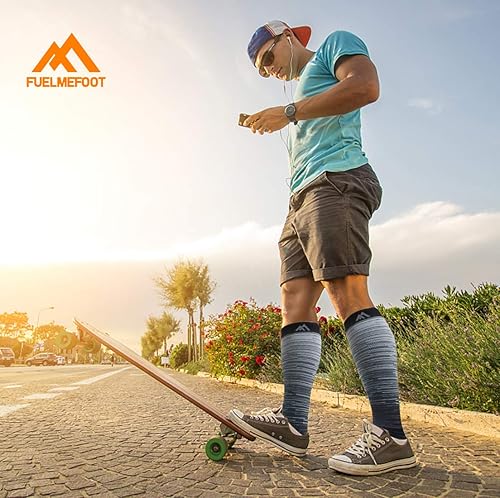Miniatura 121 de FuelMeFoot - Paquete de 3 calcetines de compresión de color cobre, calcetines de compresión para mejorar la circulación, para mujeres y hombres, 00