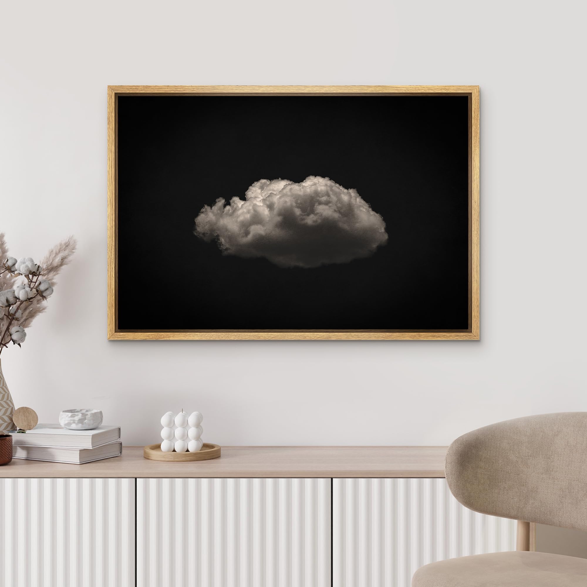 Amazon.com: MUDECOR Framed Canvas Print Wall Art Minimalist Cloud
