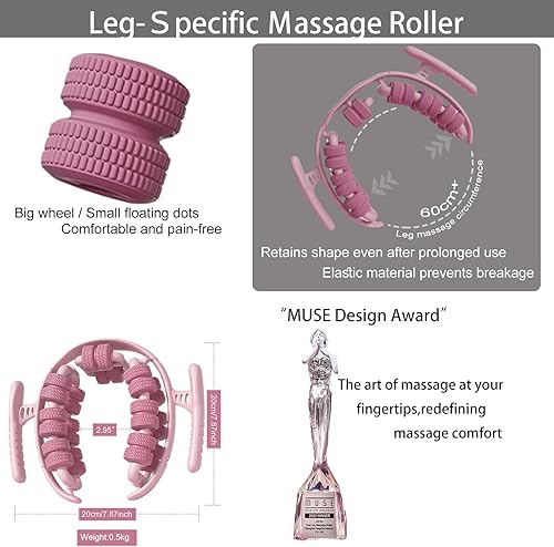 Miniatura 5 de Herramienta de Masaje Anticelulitis, Masajeador de Piernas para Viaje, Rodillo de Masaje de Oficina, Rodillo de Masaje Portátil Sin Montaje, Alivio