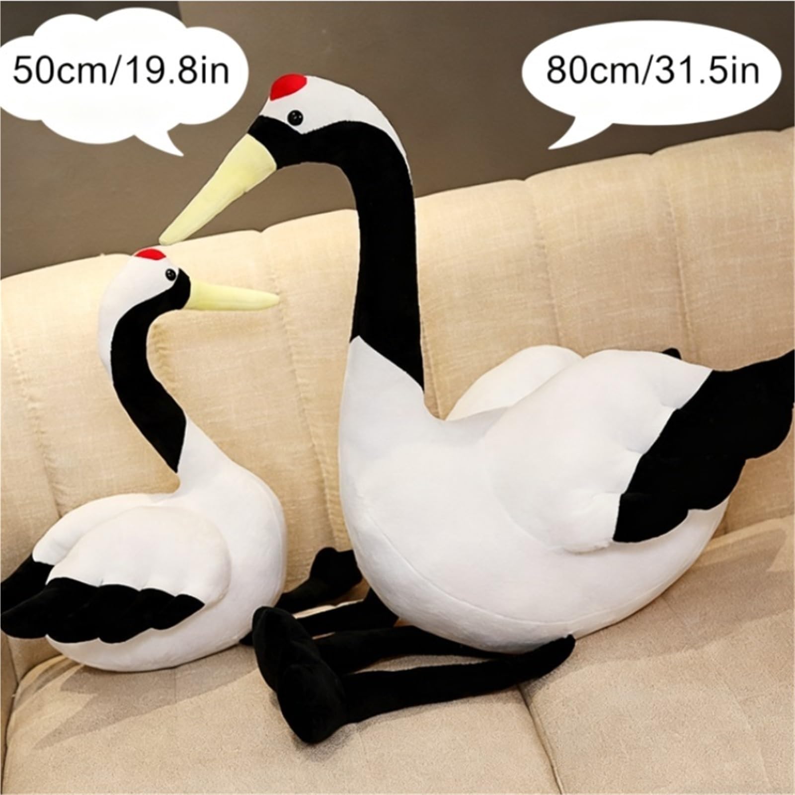 Gru Peluche, Carina Creativa Morbida Simulazione Animale Peluche Bambola Morbida for Decorare Divano(80cm/31.5in)