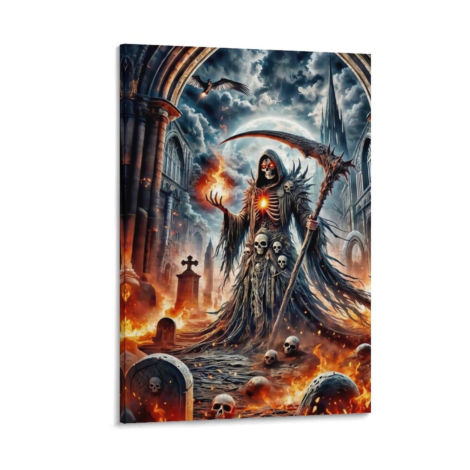 DHBANEIOK Death Reaper Fantasy Poster Artwork Giclee Canvas Prints Modern Wall Art Picture Wall Hanging for Bathroom Wall Decor 12x18inch(30x45cm)