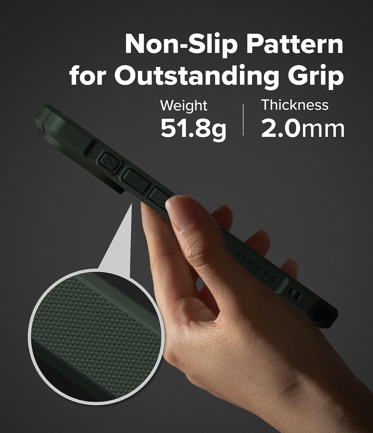 Ringke Rugged Gear for iPhone 17 Pro Max Case [Compatible with MagSafe] Prevents Oily Smudges Non-Slip Enhanced Grip Protective Cover Precise Cutouts for Camera - Magnetic Dark Green