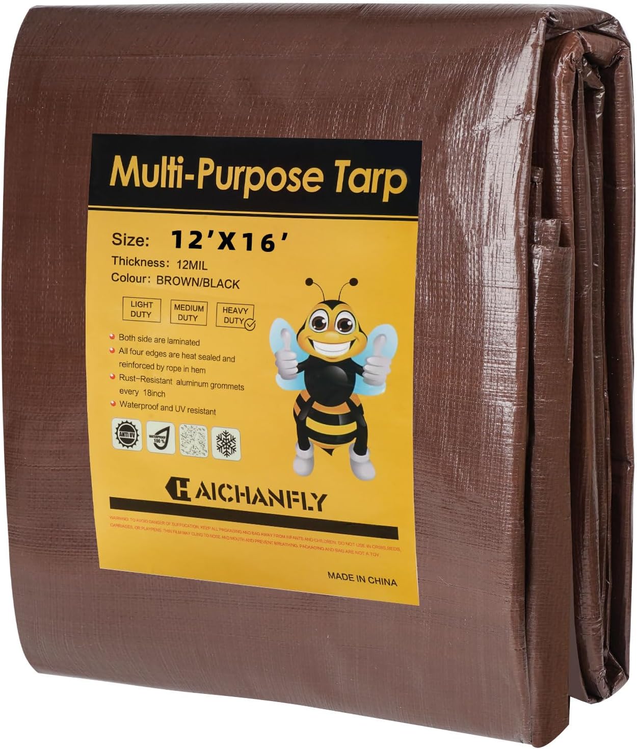 Heavy Duty Double-Sided Waterproof Poly Tarp 12×16 Feet 12mil Thick Polyethylene Tarps, Perfect for Outdoor Use, Plastic Cover & Mat for Tent Camping Storage Boat Bikes Vehicles Heavy Duty Double-Sided Waterproof Poly Tarp 12×16 Feet 12mil Thick Polyethylene Tarps, Perfect for Outdoor Use, Plastic Cover & Mat for Tent Camping Storage Boat Bikes Vehicles