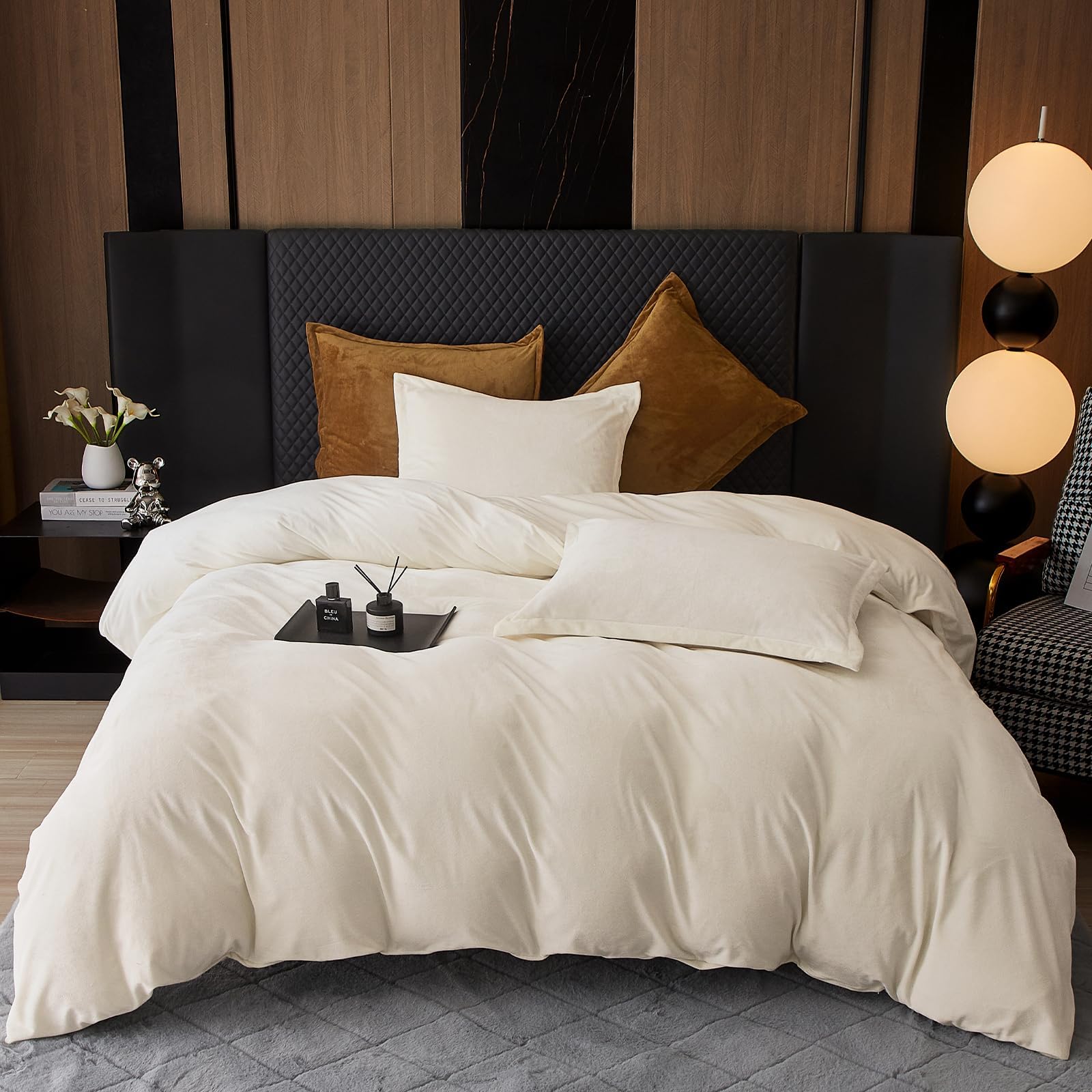 Amazon.com: PHF Truly Velvet Duvet Cover Set Queen Size, 3pcs Ultra ...