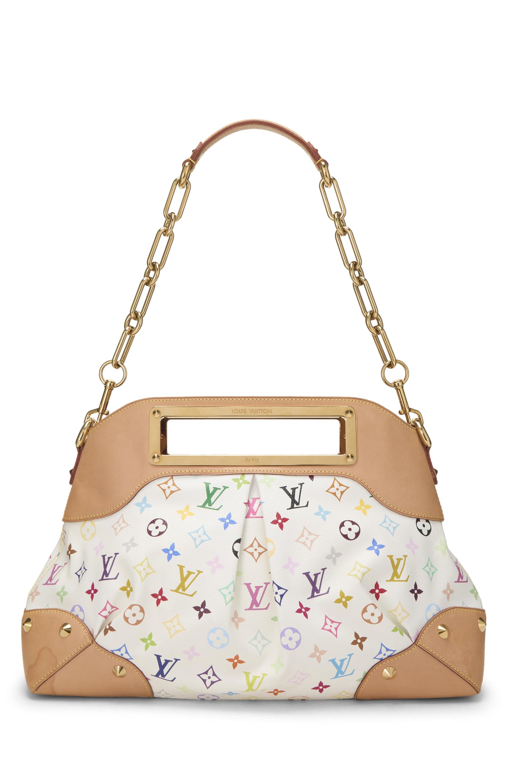 Pre-loved Takashi Murakami x Louis Vuitton White Monogram Multicolore Judy GM, White
