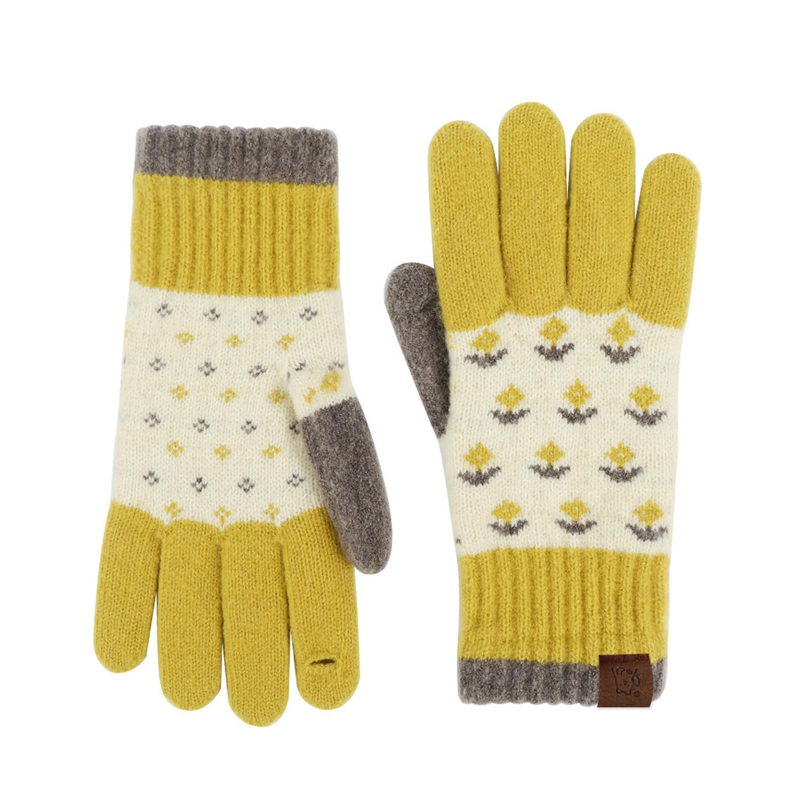 Guantes térmicos de lana cortavientos con función táctil invierno