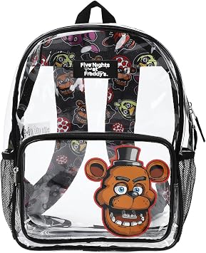 Bioworld Five Nights at Freddys Freddy Fazbear 16" Clear Backpack For School And Travel