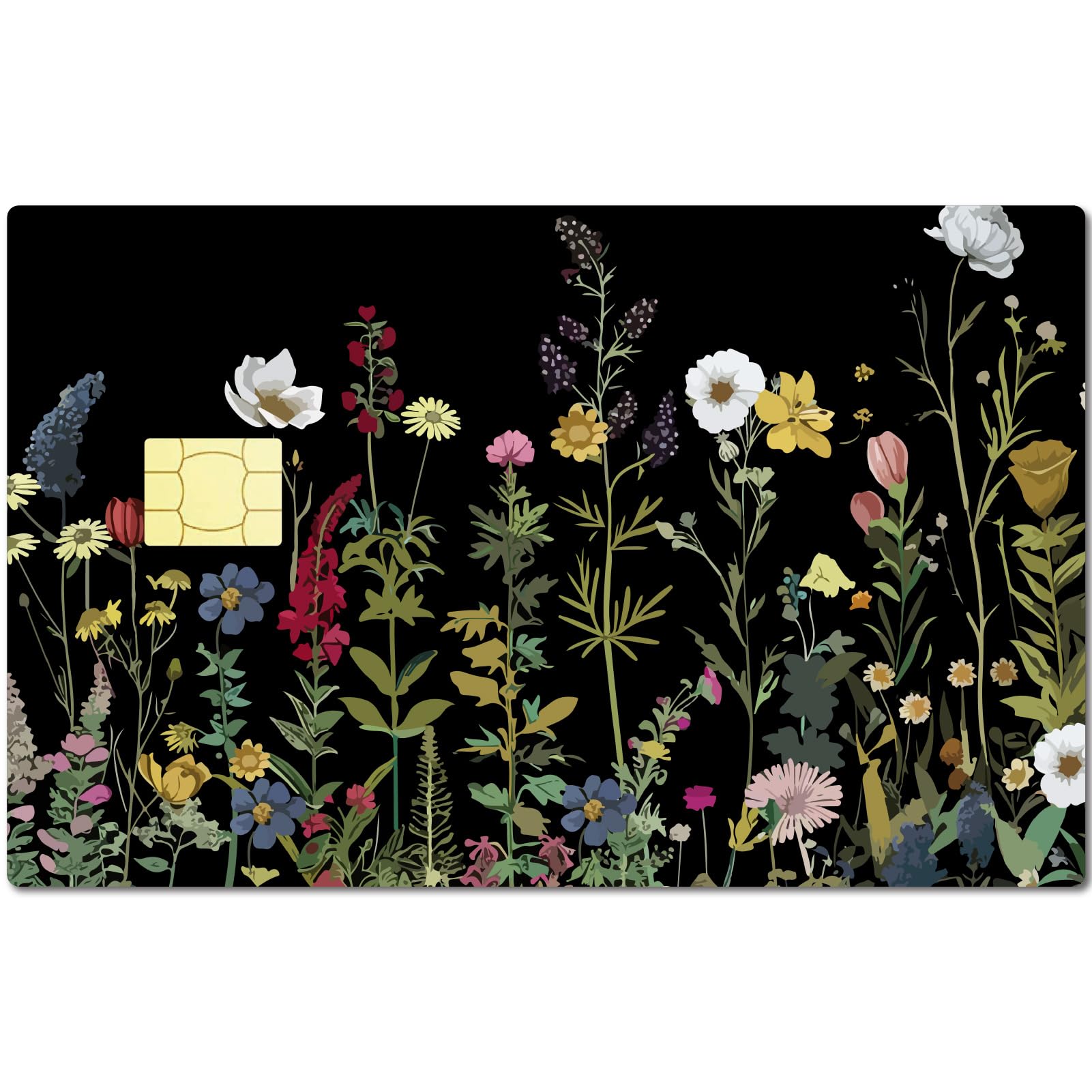 CREATCABIN 4Pcs Card Sticker Credit Card Skin Debit Flowers Personalizing Credit Card Decor Waterproof Removable Bank Card Protecting Sticker for Credit Card Decoration 3.3x2.1 Inch