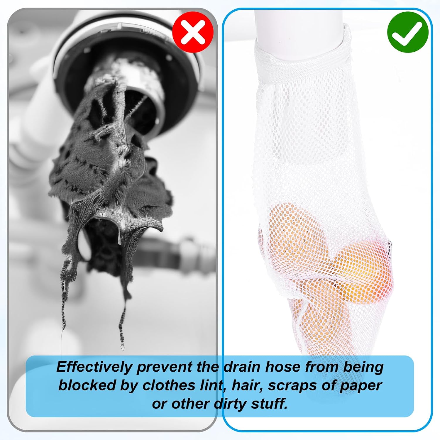 32 Pieces Lint Trap and Cable Ties Set for Washing Machine Laundry Lint Catchers Cable Ties for Discharge Hoses Effective Lints Filtration Fits Most Washing Machines