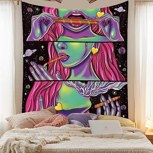 Miniatura 3 de Tapiz de calavera de luz negra, luz negra, fases lunares, tapiz de luz negra, tapiz de esqueleto de luz negra, tapiz de esqueleto de luz negra,