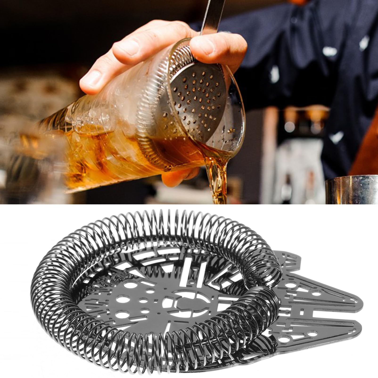 ULTECHNOVO 3 Piezas Colador de Cócteles Inoxidable con Diseño Ergonómico Filtro de Hielo para Bar y Hogar Accesorio de Coctelería Elegante y Duradero