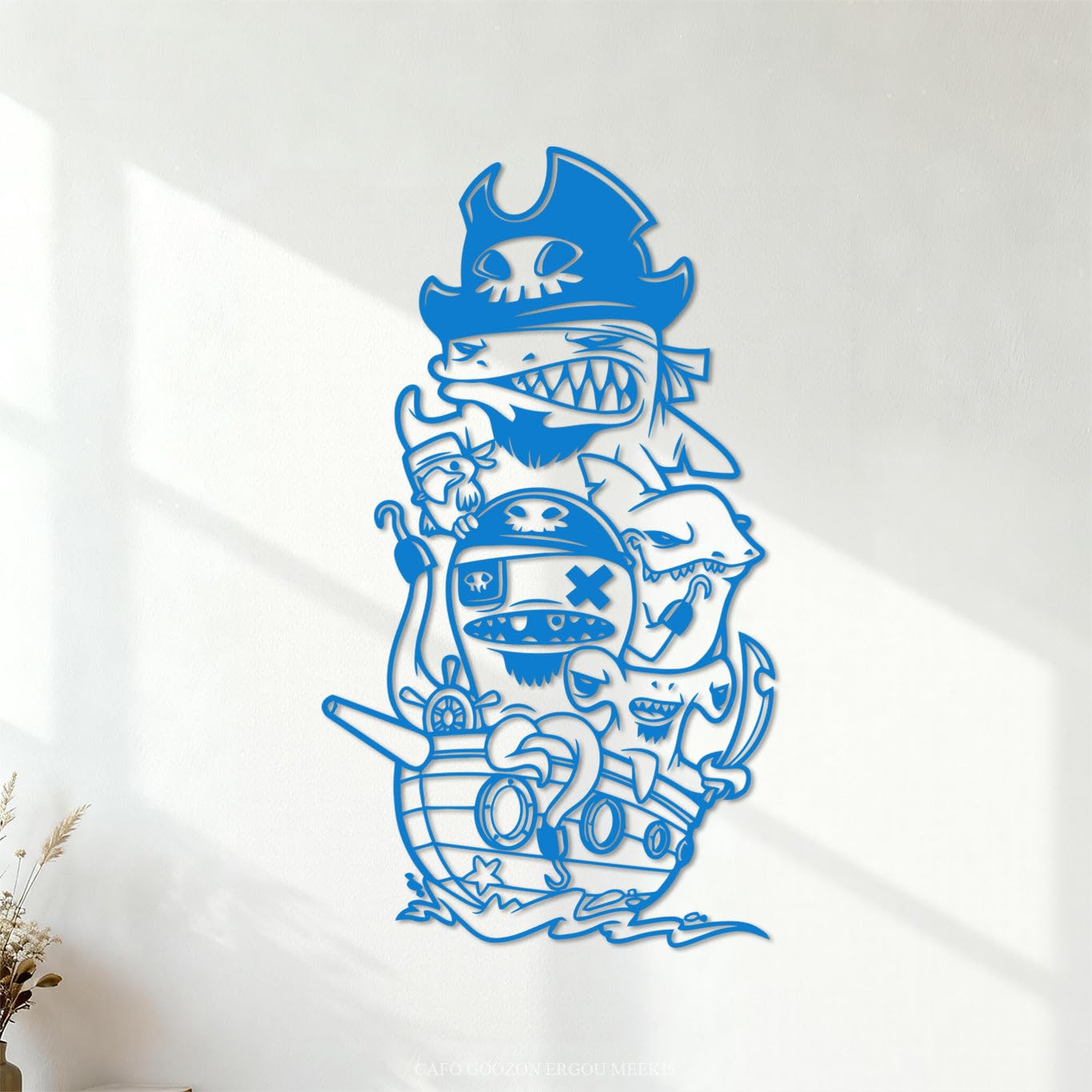 Vinyl Wall Stickers Ocean Sea Octopuses Pirates Children Pictures 42x74.3cm Personalized Customization Blue — image 1