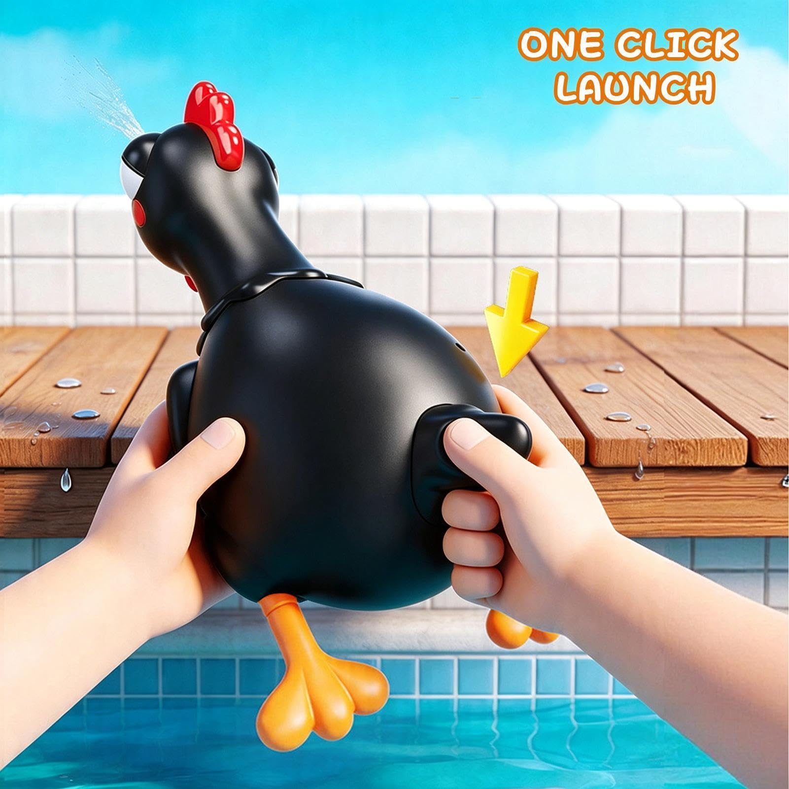 Pistola ad acqua per bambini Gallina Divertente Grande Capacità Lunga | Pistola ad acqua da esterno per Bambini sopra i 6 anni Piscina Spiaggia Giardino Cortile