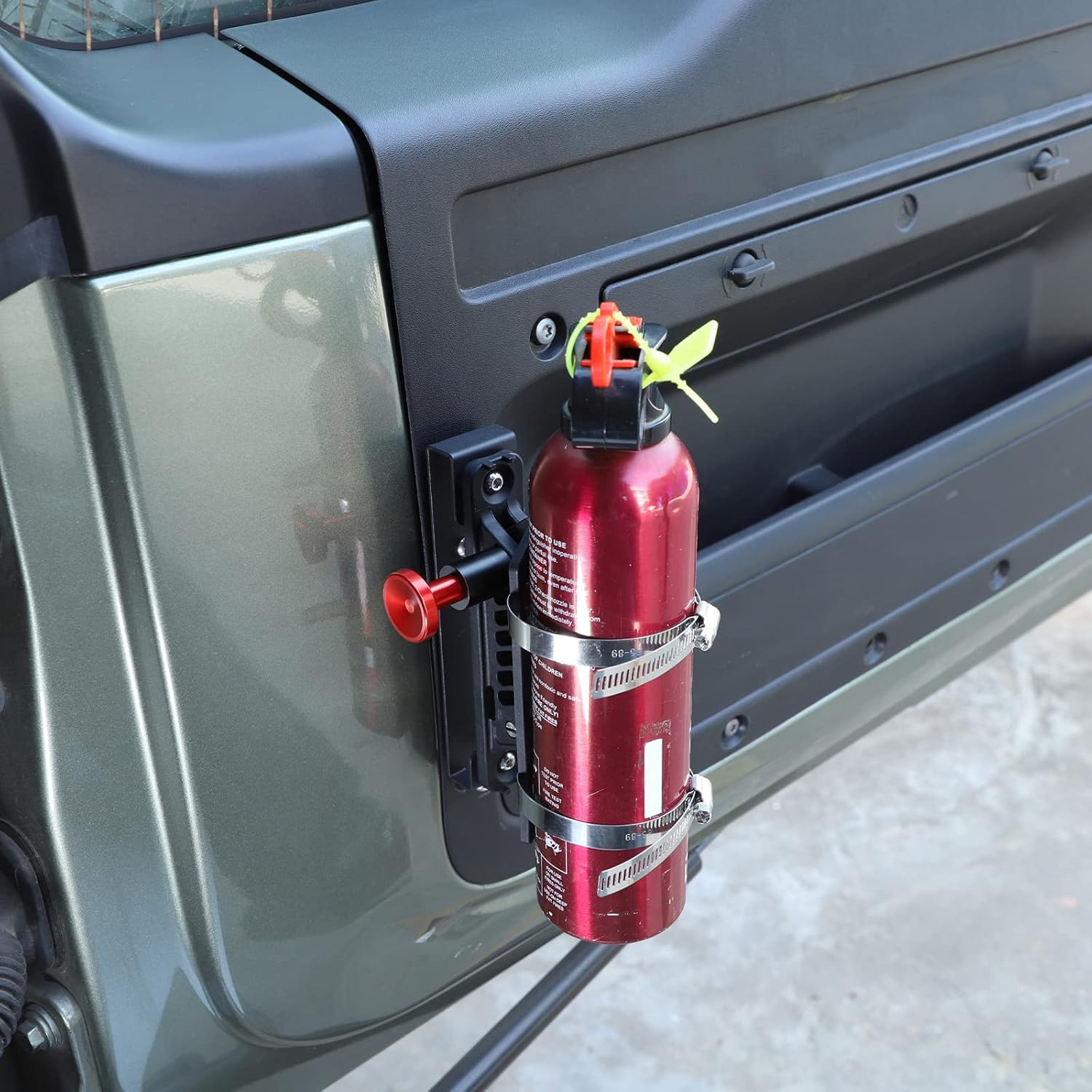 Tailgate Fire Extinguisher Bracket Holder Compatible for Land Rover Defender 90 110 130 2020 2021 2022 2023 Quick Disassembly Version Available (Aluminum/Steel)