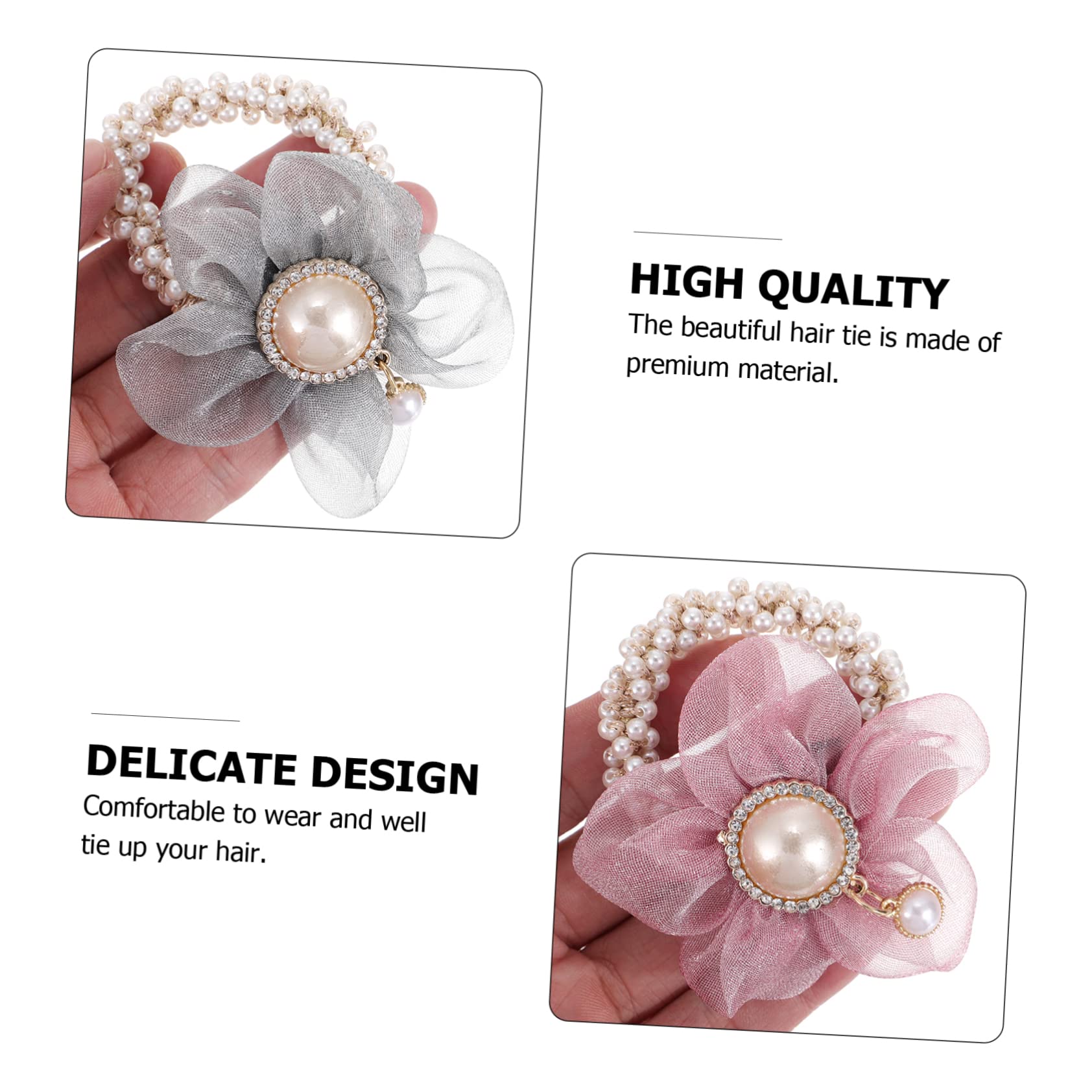 LALAFINA 20stücke Teiliges Kreativer Haargummis Mit Sonnenblumen-design Und Perlen Für Mädchen Und Für Geeignet Modisches Haarschmuck-accessoire