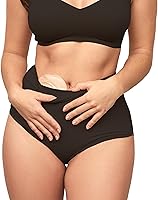 Vista 9 de Ostomy - Funda para mujer, ropa interior de cintura alta, color negro, bragas discretas con bolsillo interior, control de fugas, tela de secado