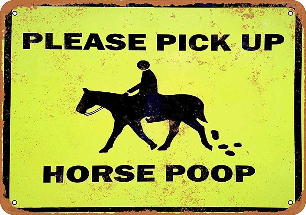 Biopracess Tin Sign New Please Pick Up Horse Poop Wall Decor 8x12 Inchs