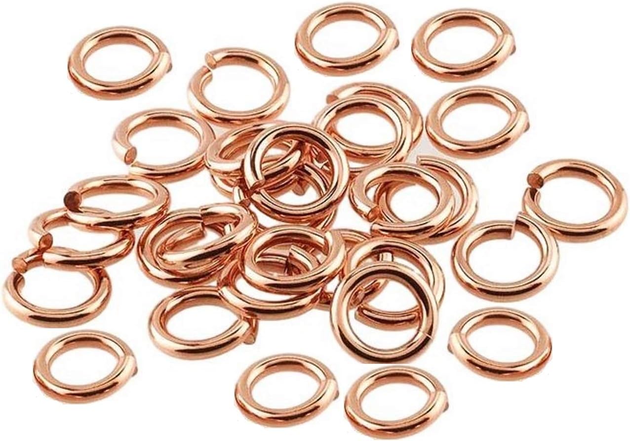 18 Ga Copper Open Jump Ring, Connector, Findings,- Saw Cut - 1 Oz. (5 MM-O/D - Pack of 350)