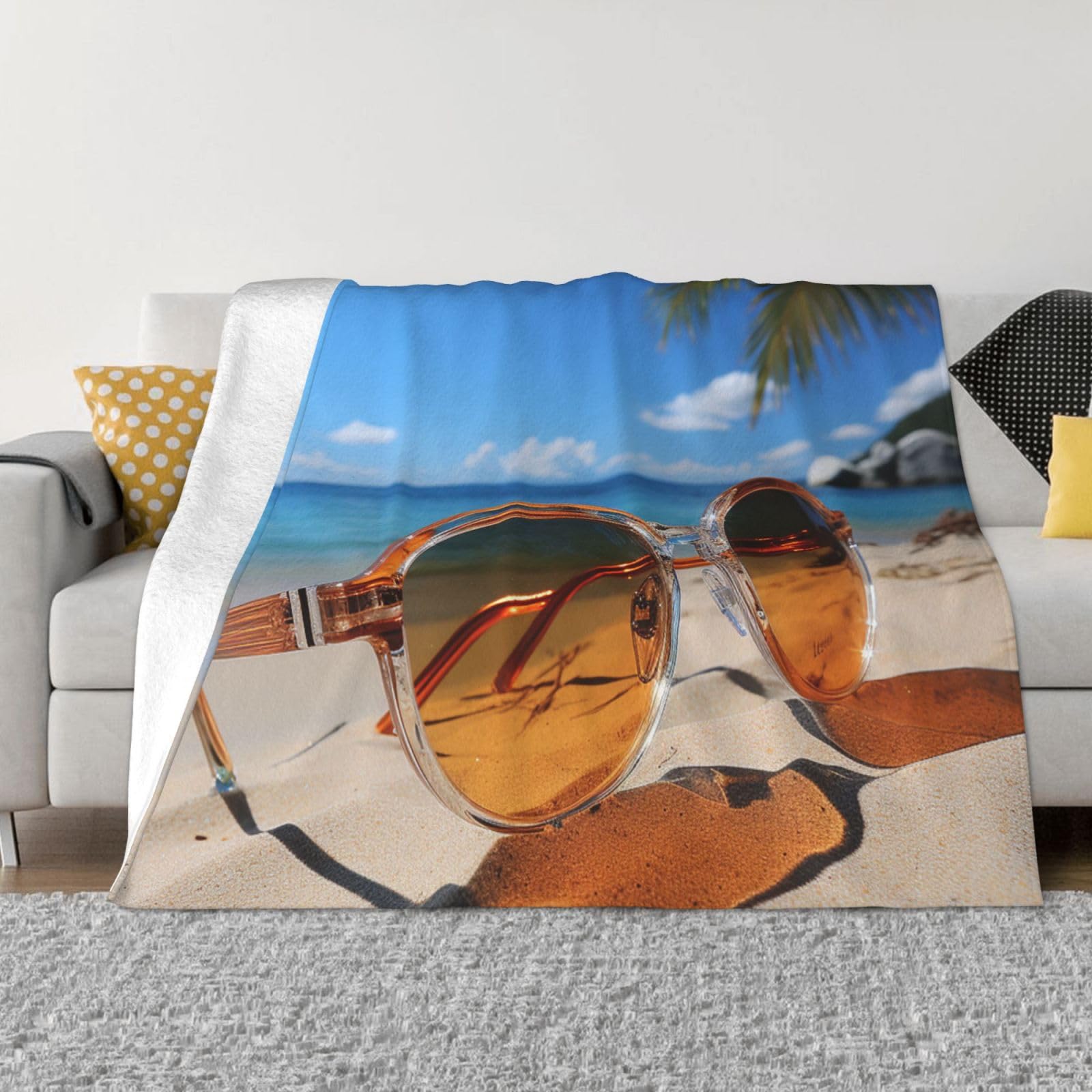 Couverture polaire en flanelle 152x127 cm pour lit et canapé