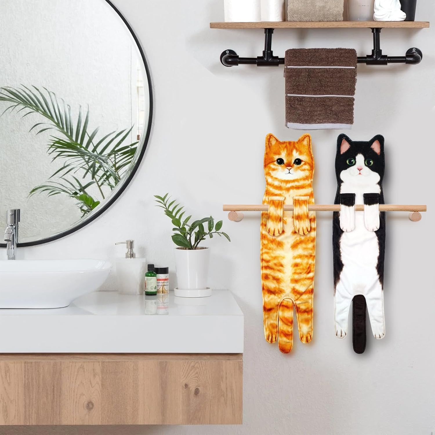 Cat Hand Towels for Bathroom,Funny CatTowels Kitchen Decorative, Cat Towel Absorbent Soft, CatGifts for Women/CatLovers - Image 5