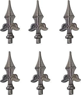 6Pcs Fence Finials Trident Spear Shaped Cast Iron Fence Finials Used for...